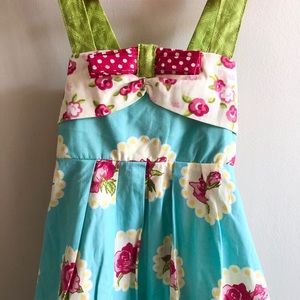 Jelly The Pug 3T pink, blue, green, rose dress